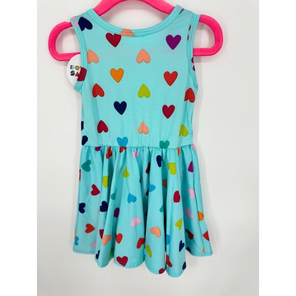 Dotdotsmile Girls Dress Size 12/24 Months Blue with Multi Color Hearts NWT - Picture 3 of 3
